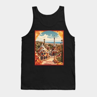 Park Guell Spain Travel Tourism Retro Vintage Tank Top